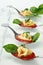Tortellini tasting spoons appetizer