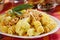 Tortiglioni pasta with cauliflower and chicken