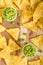 Tortilla chips peas dip