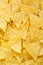 Tortilla chips, top view, closeup. Mexican food.