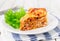 Tortilla (Lavash), Chicken, Zucchini and Sweet Corn Layered Cake