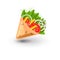 Tortilla wrap vector cartoon illustration. Mexican burritos with french fries and vegetables Icon. Mexican Wraps Wrapped