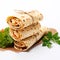 tortilla wraps with fresh vegetables and lettuce