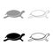 Tortoise turtle icon outline set grey black color