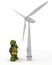 Tortoise with wind turbine