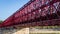 Tortosa, Catalonia, Spain - Red old pedestrian bridge