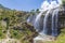 Tortum Uzundere waterfall from the side in Uzundere, Erzurum, Turkey