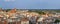 Torun, Poland - August 19, 2022: View from tower on church of St. Catherine, St. James, bridge on river Wisla and old or modern