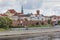 TORUN, POLAND - MAY 18, 2016: Torun in Poland, Old Town skyline, fortified medieval city, river view.