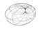 Torus wireframe structure on white background - Vector