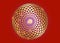 Torus Yantra, Gold Hypnotic Eye sacred geometry basic element. Golden Logo Circular mathematical ornament. Circular pattern sign