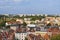 ToruÅ„, Poland - August 19, 2022: View from tower on old or modern buildings in center of city Toru