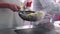 Toss vegetables in a frying pan