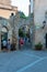 Tossa de Mar, Spain, August 2018. Old fortress, evening, walking tourists.