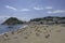 Tossa, Spain - 09/19/2017: city beach and old fortress