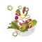 Tossed salad. Vector illustration decorative design