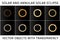 Total and annular solar eclipse. Set of different eclipses on a dark background with with an example of use on a transparent