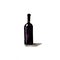 Total black wine bottle against white background