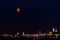 Total Blood moon eclipse above old histioric city in the Netherlands