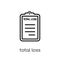 total loss icon. Trendy modern flat linear vector total loss icon on white background from thin line Insurance collection