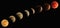 Total lunar eclipse progression to blood moon