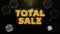 Total Sale Text on Gold Particles Fireworks Display.