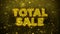 Total Sale Text on Golden Glitter Shine Particles Animation.