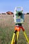 Total station set in the field