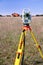 Total station set in the field