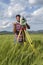 Total station Wheat field Engineer Surveyor