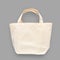 Tote bag canvas white cotton fabric cloth eco shopping sack mockup blank template isolated on grey background clipping path