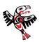 Totem bird indigenous art stylization