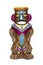 Totem with colorful print on it