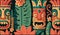 Totem. Mayan pattern. Mexican Mesoamerican culture.