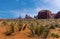 Totem Pole Spire and Yei Bi Chei Spires in Monument Valley tribal park