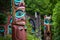 Totem Poles Near Saxman Tribal House