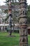 Totem poles in Thunderbird Park in Victoria in Canada