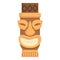 Totem stone icon cartoon vector. Inca statue ancient