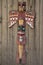 A totem wood pole