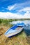 Totora boat on the Titicaca lake near Puno