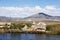 Totora boats on Lake Titicaca near Puno, Peru