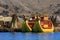 Totora reed floating islands Uros, lake Titicaca, Peru