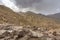 Toubkal national park, trekking trail panoramic view. Morocco.