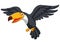 Toucan bird cartoon flying