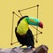 Toucan bird lowpoly style