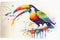 Toucan bird watercolor colorful art
