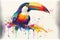 Toucan bird watercolor colorful art