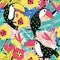 Toucan floral pattern