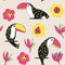 Toucan floral pattern