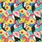 Toucan floral seamless pattern